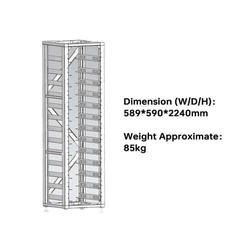 Deye BOS-B Rack 19 Inch Batterij Rack voor High Voltage Energieopslag